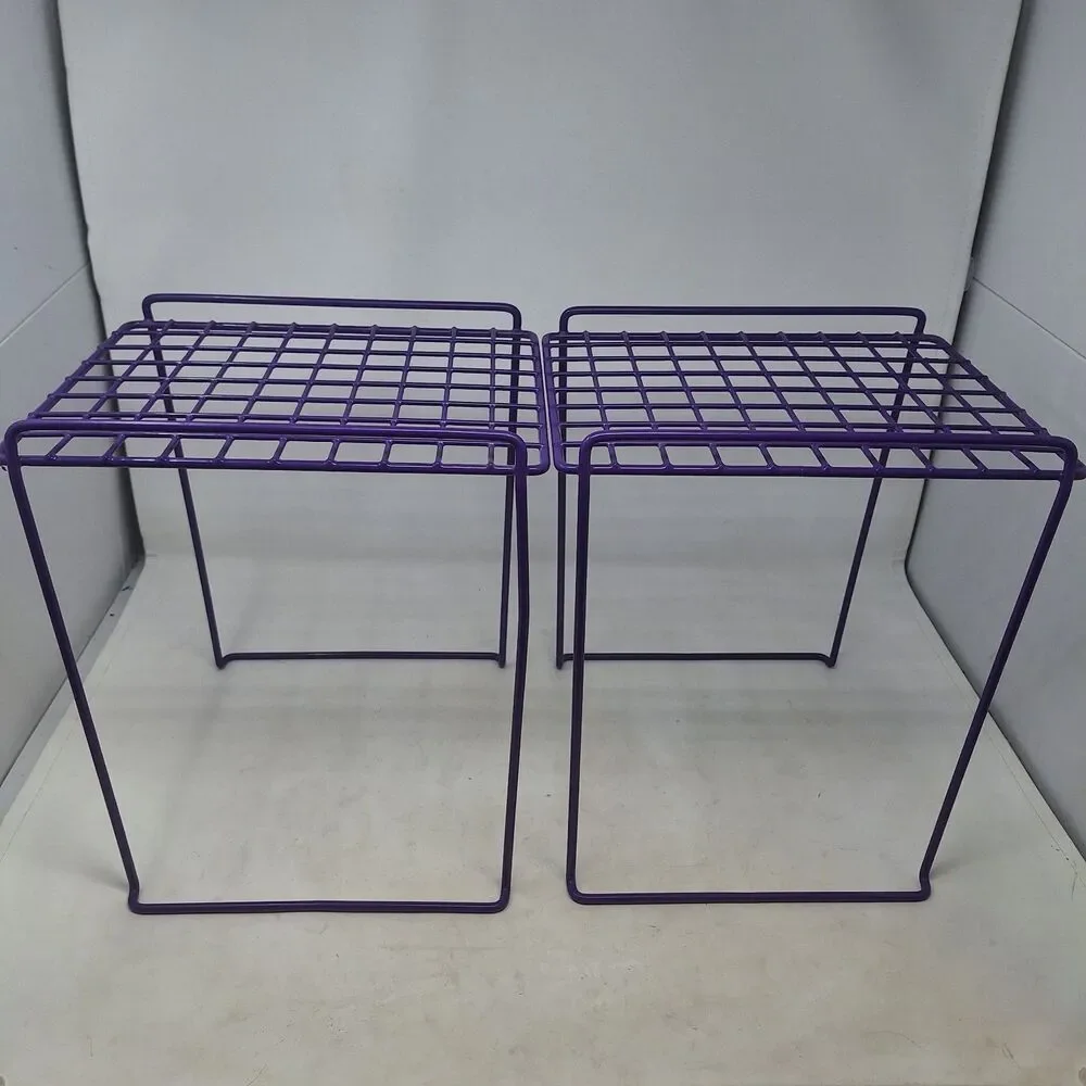 LockerMate Stac-A-Shelf Set 2 Purple Locker Organizer Shelves Stackable School